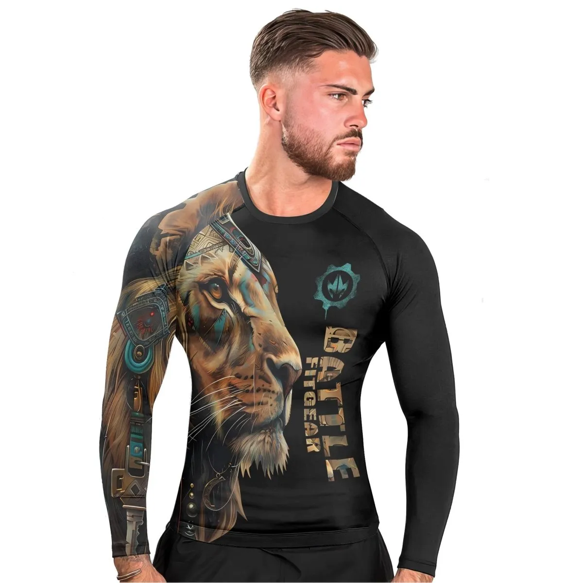 Acient Lion Men's Long Sleeve Rash Guard