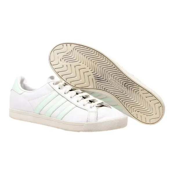 ADIDAS Coast Star Low Top Trainers White Leather Womens UK 6.5