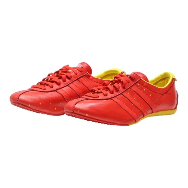 ADIDAS Low Top Trainers Red Leather Mens UK 6