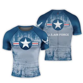Air Force Veteran Men's Short Sleeve Rash Guard