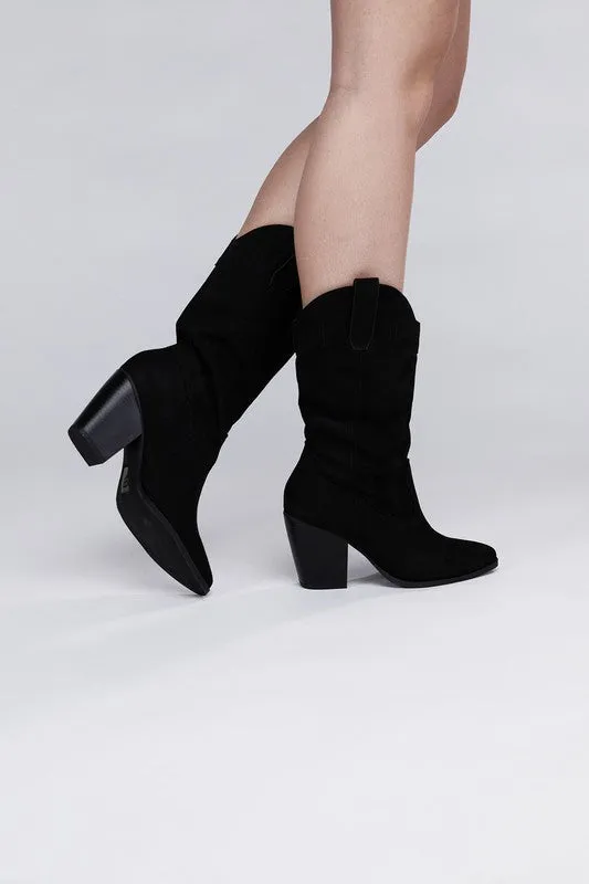 Akito Knee High Heel Cowboy Boots