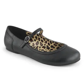 ANNA-02 Pleaser Pink Label Black Faux Leather Sexy Single Soles (Fetish Footwear)