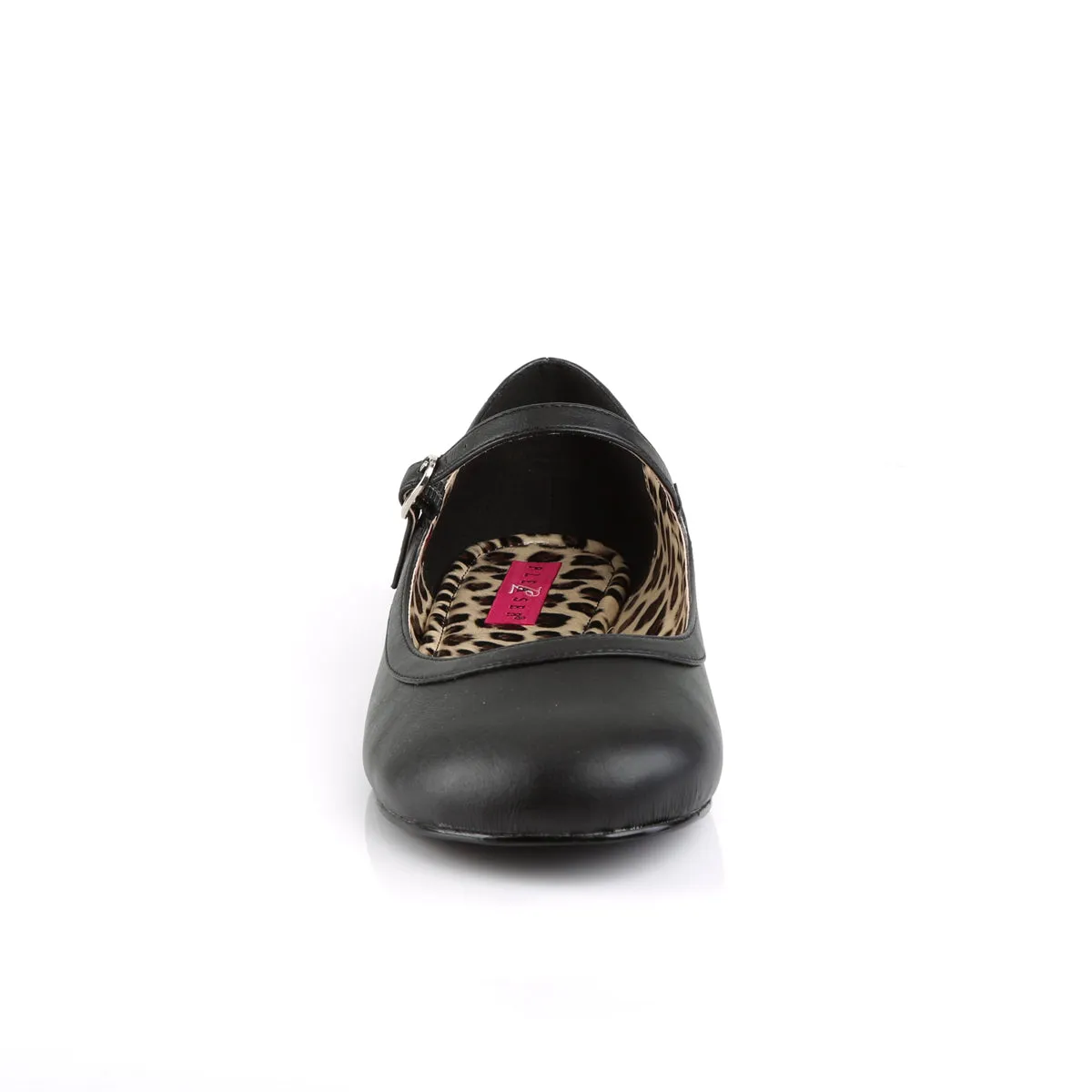 ANNA-02 Pleaser Pink Label Black Faux Leather Sexy Single Soles (Fetish Footwear)