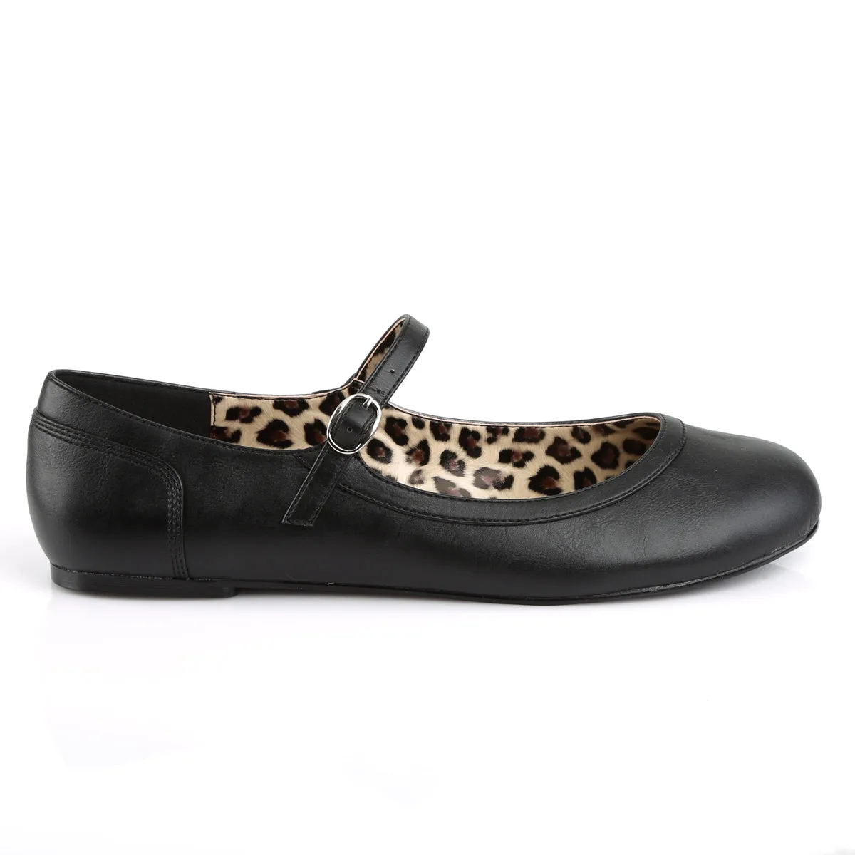 ANNA-02 Pleaser Pink Label Black Faux Leather Sexy Single Soles (Fetish Footwear)