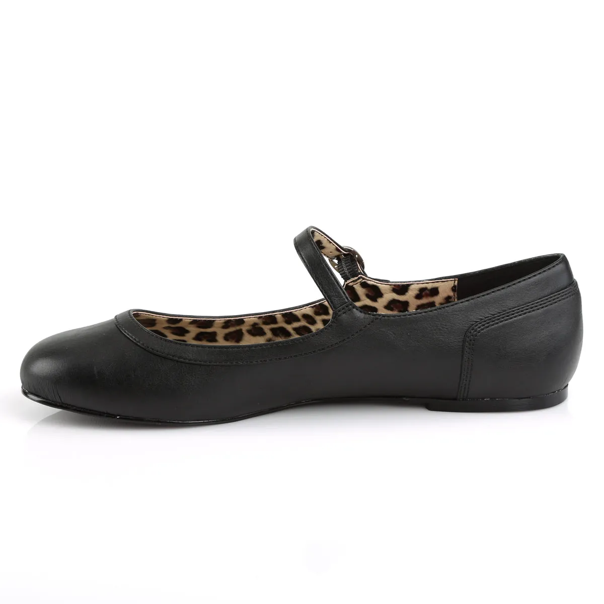 ANNA-02 Pleaser Pink Label Black Faux Leather Sexy Single Soles (Fetish Footwear)