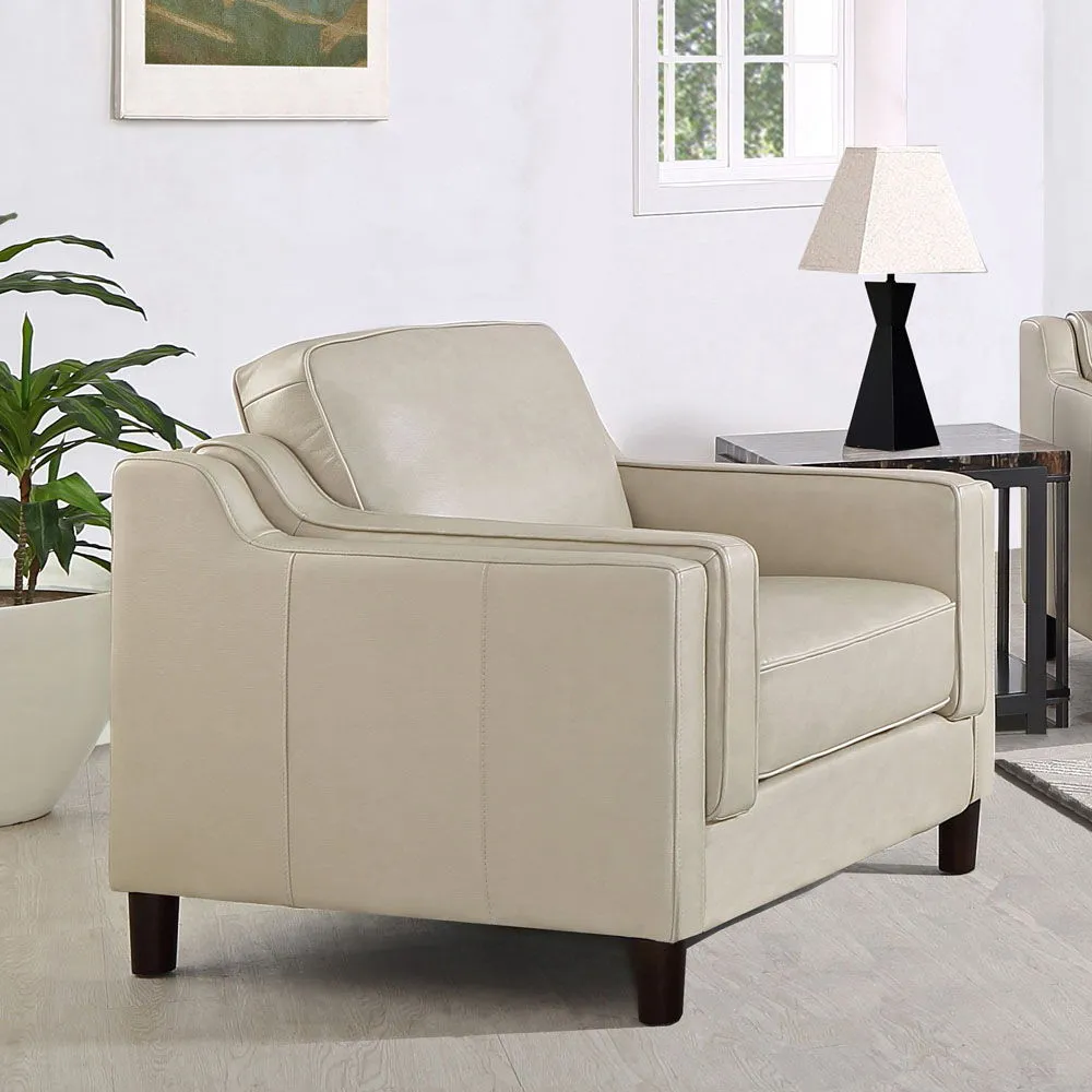 Bella - Leather Chair - Ivory by Couch.com