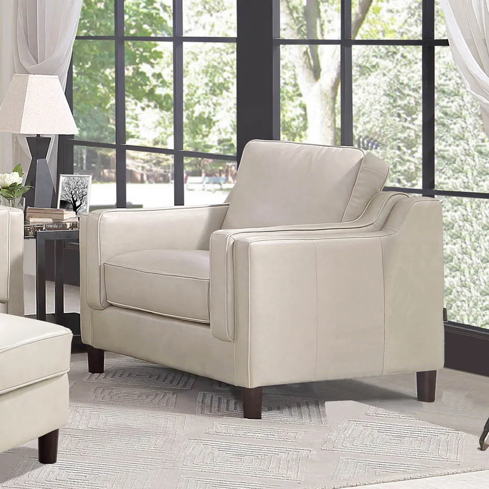 Bella - Leather Chair - Ivory by Couch.com
