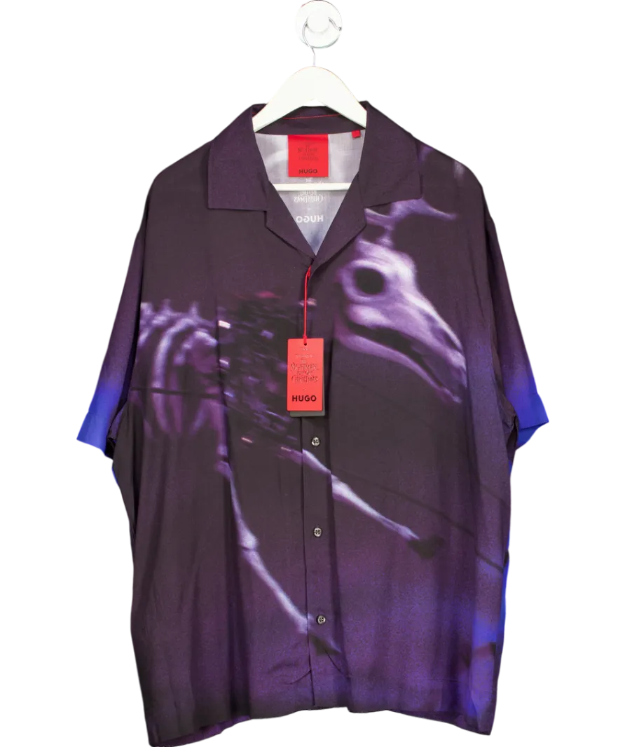 Blue Hugo X Disney's The Nightmare Before Christmas Loose-fit Printed Shirt UK XL