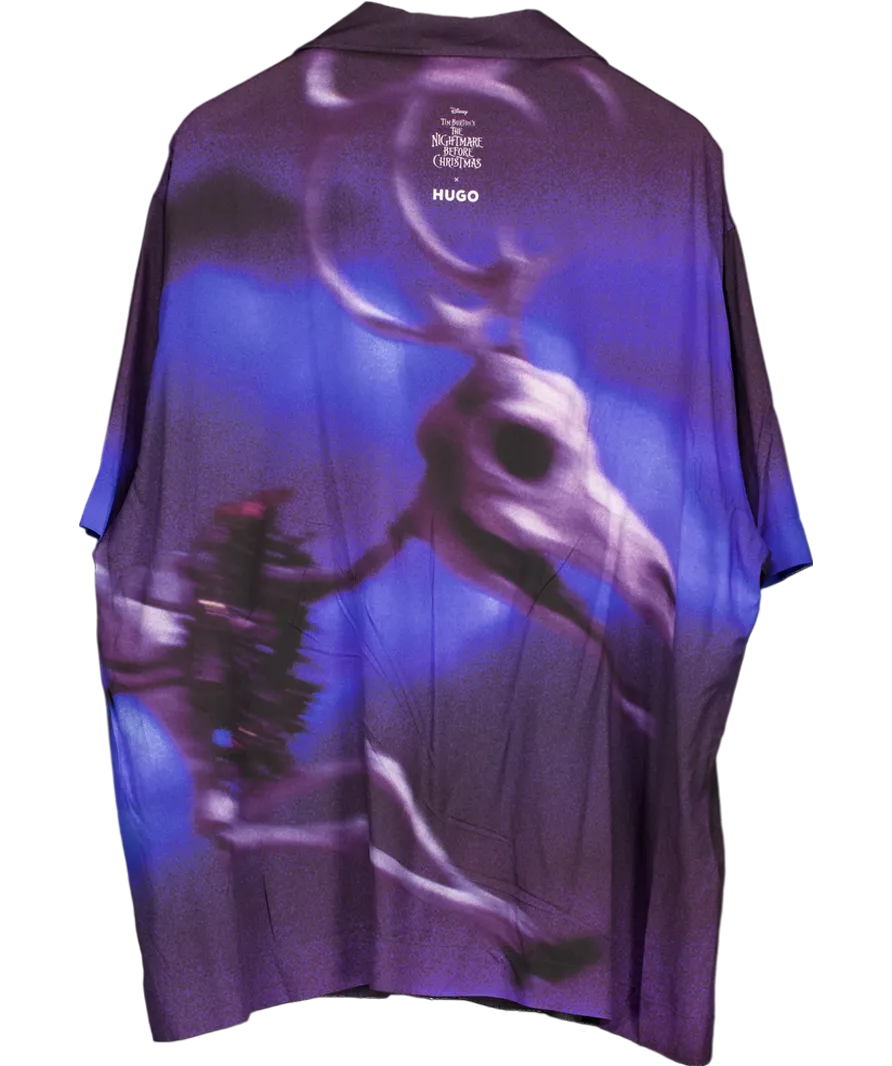 Blue Hugo X Disney's The Nightmare Before Christmas Loose-fit Printed Shirt UK XL