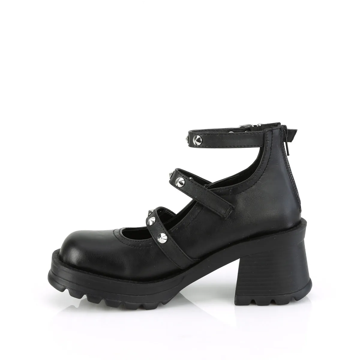 BRATTY-30 DemoniaCult Black Vegan Leather Sexy Women's Heels & Platform Shoes (Alternative Footwear)