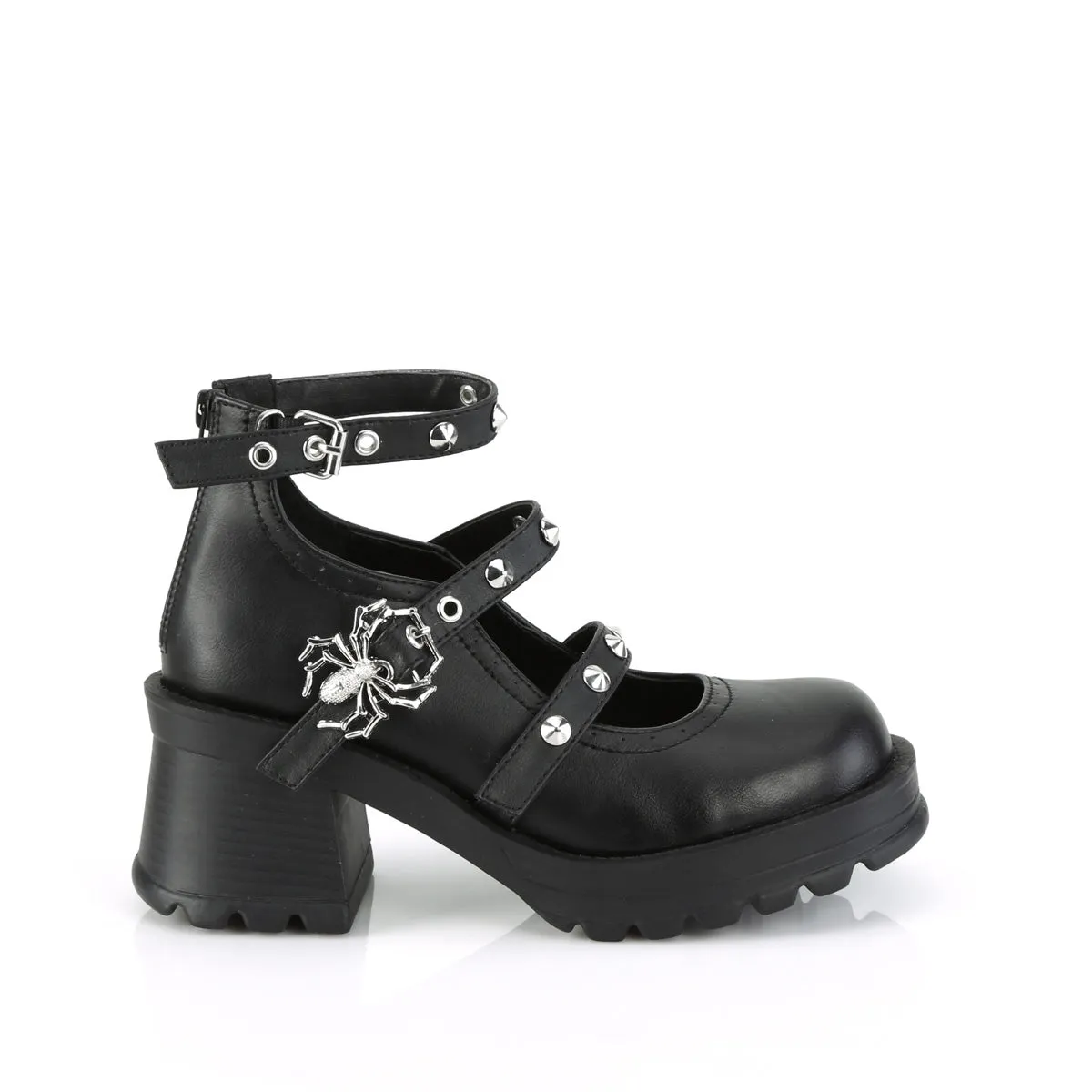 BRATTY-30 DemoniaCult Black Vegan Leather Sexy Women's Heels & Platform Shoes (Alternative Footwear)