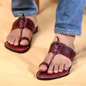 Brown - Men Footwear Fusion: Classic Kolhapuri Leather Slippers