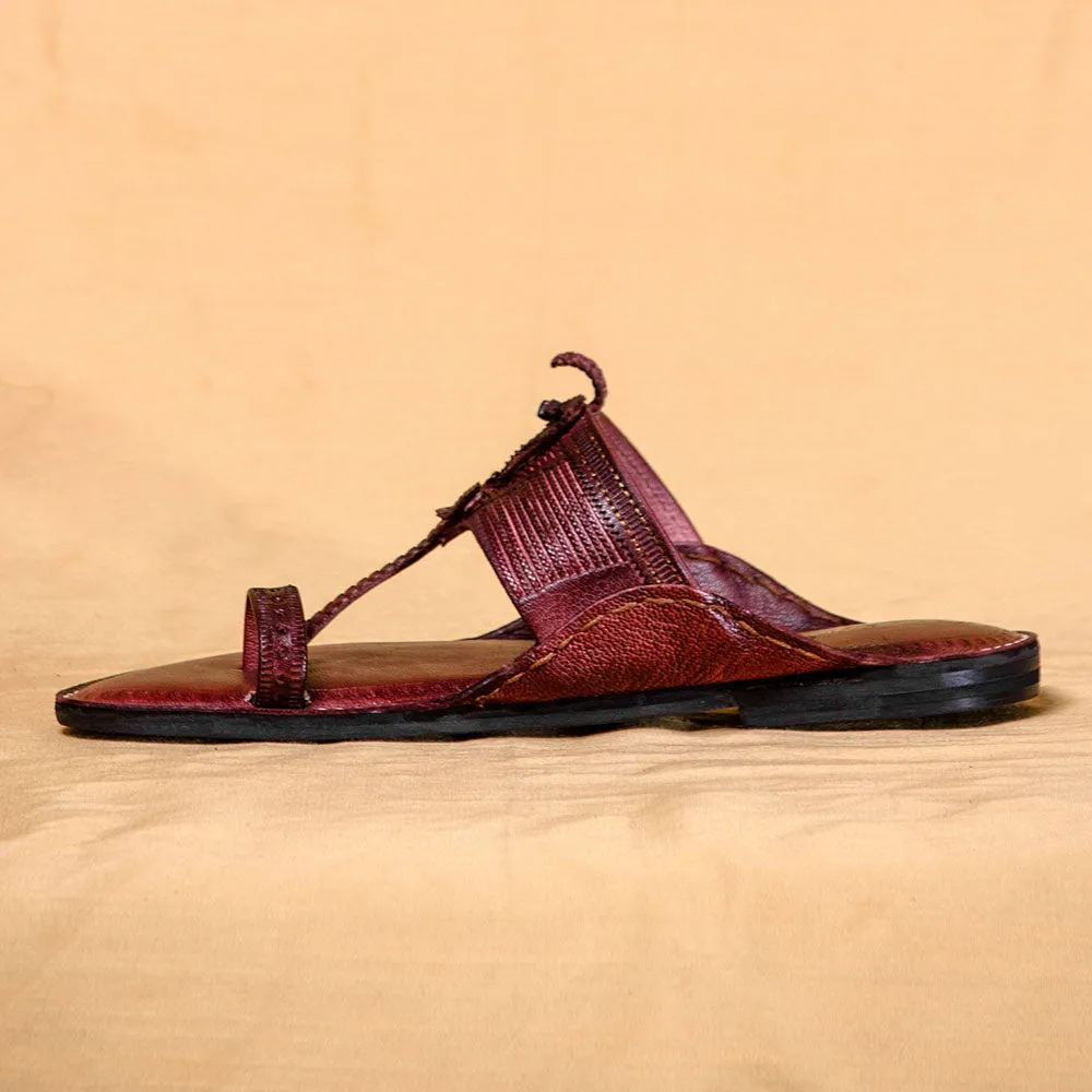 Brown - Men Footwear Fusion: Classic Kolhapuri Leather Slippers