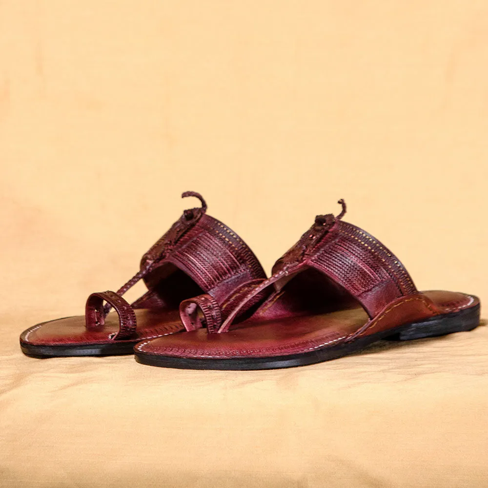 Brown - Men Footwear Fusion: Classic Kolhapuri Leather Slippers