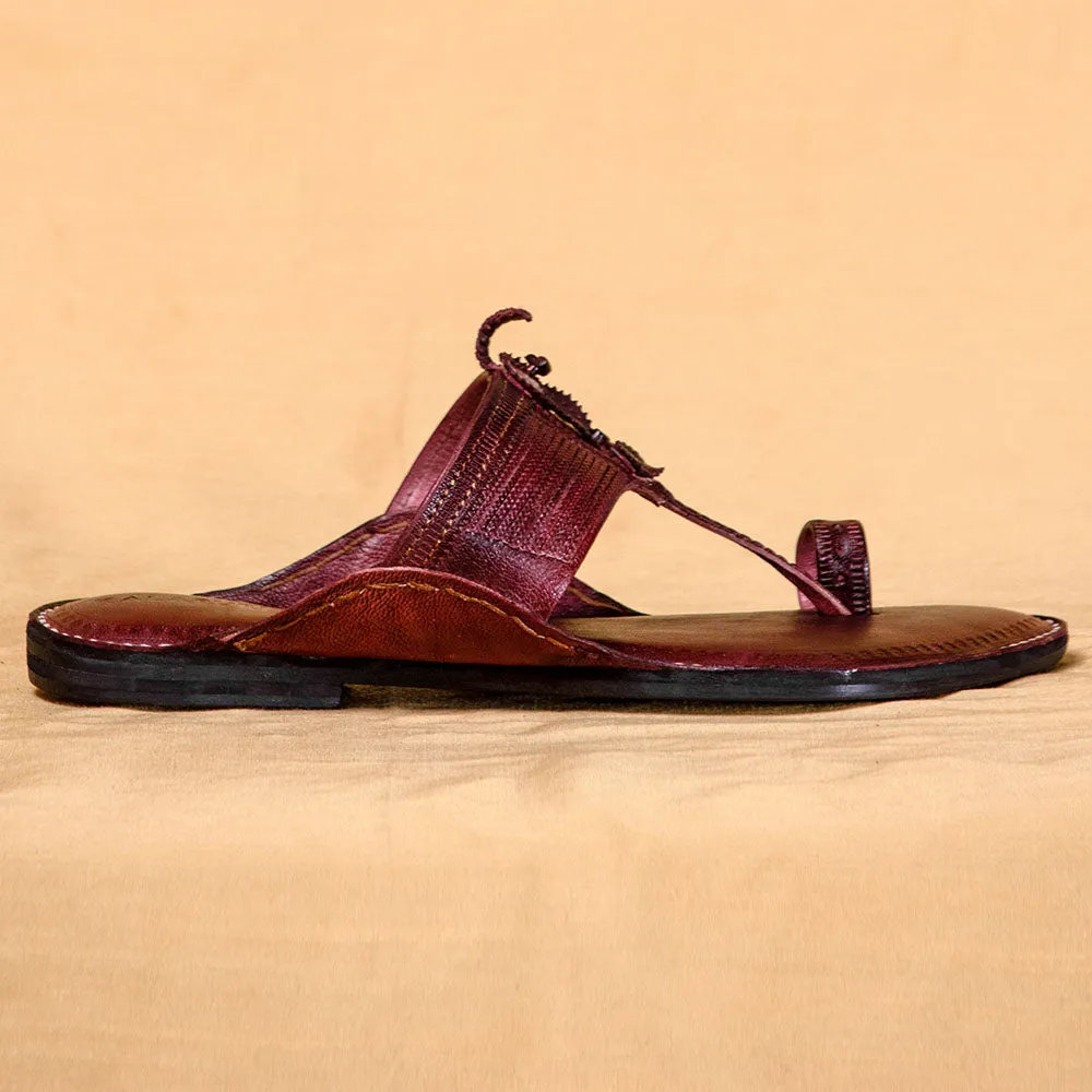 Brown - Men Footwear Fusion: Classic Kolhapuri Leather Slippers