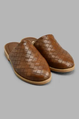 Brown Textured Mule