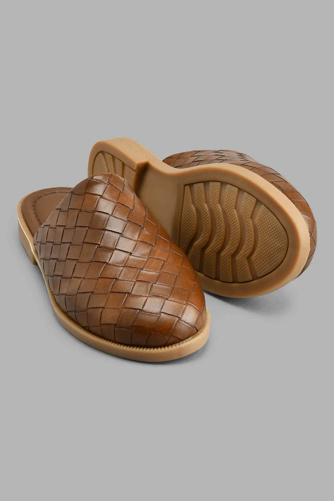 Brown Textured Mule