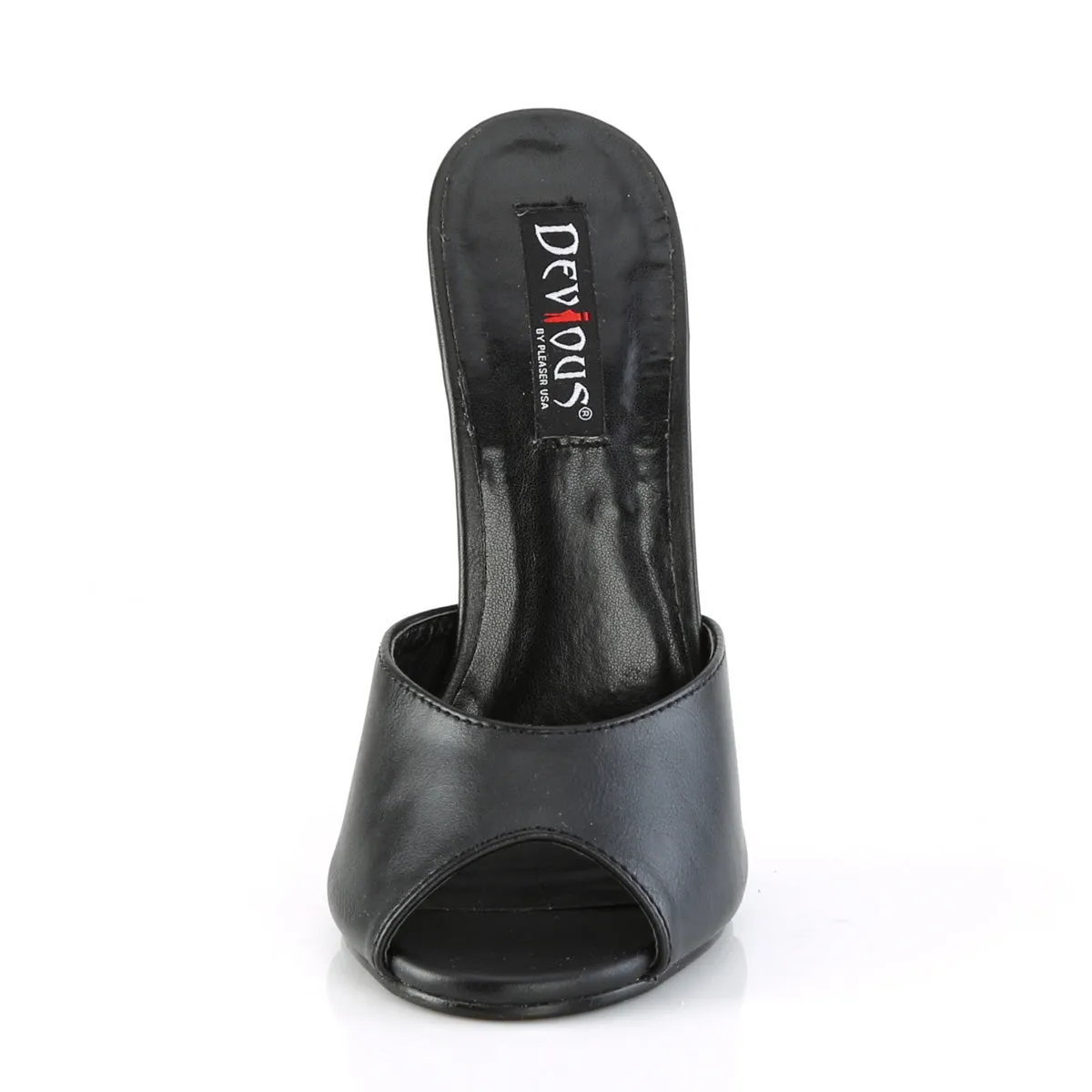 DOMINA-101 Devious Domina Black Faux Leather Sexy Single Soles (Fetish Footwear)