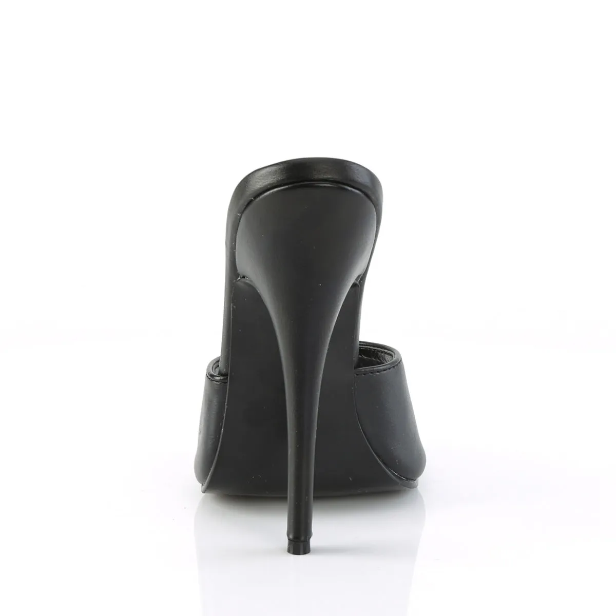 DOMINA-101 Devious Domina Black Faux Leather Sexy Single Soles (Fetish Footwear)
