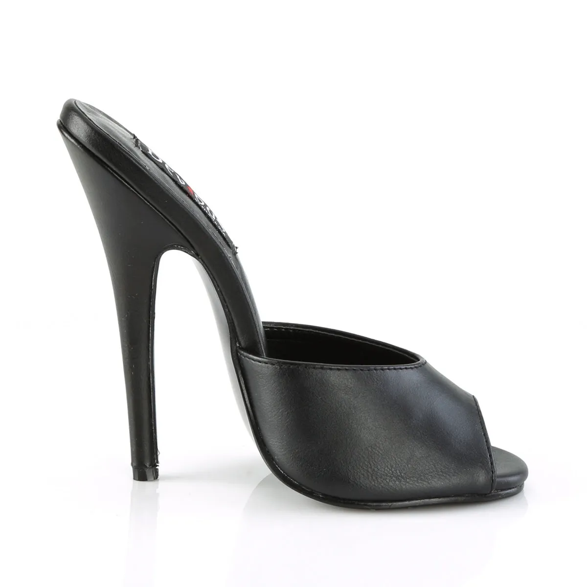 DOMINA-101 Devious Domina Black Faux Leather Sexy Single Soles (Fetish Footwear)