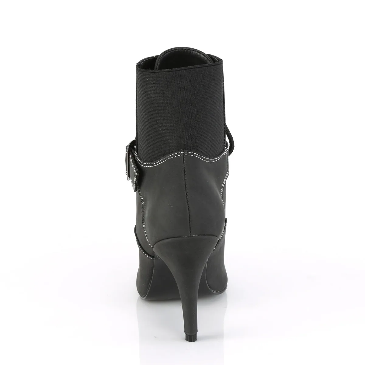 DREAM-1022 Pleaser Pink Label Black Faux Leather Sexy Single Soles (Fetish Footwear)