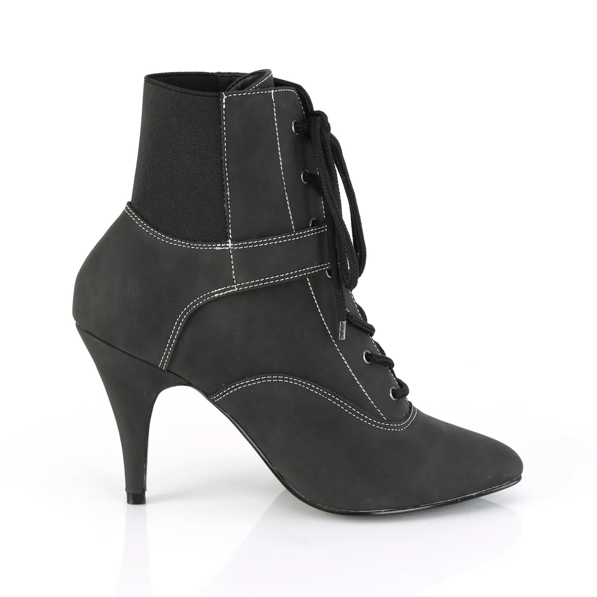 DREAM-1022 Pleaser Pink Label Black Faux Leather Sexy Single Soles (Fetish Footwear)
