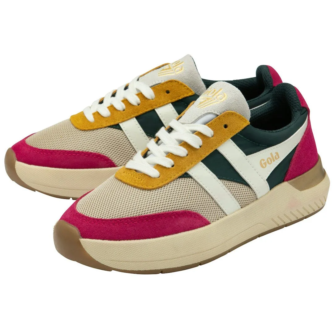 Gola Raven Ladies Wheat Leather & Textile Lace Up Trainers