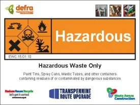 Hazardous - Waste Sign 600 x 450mm in frames