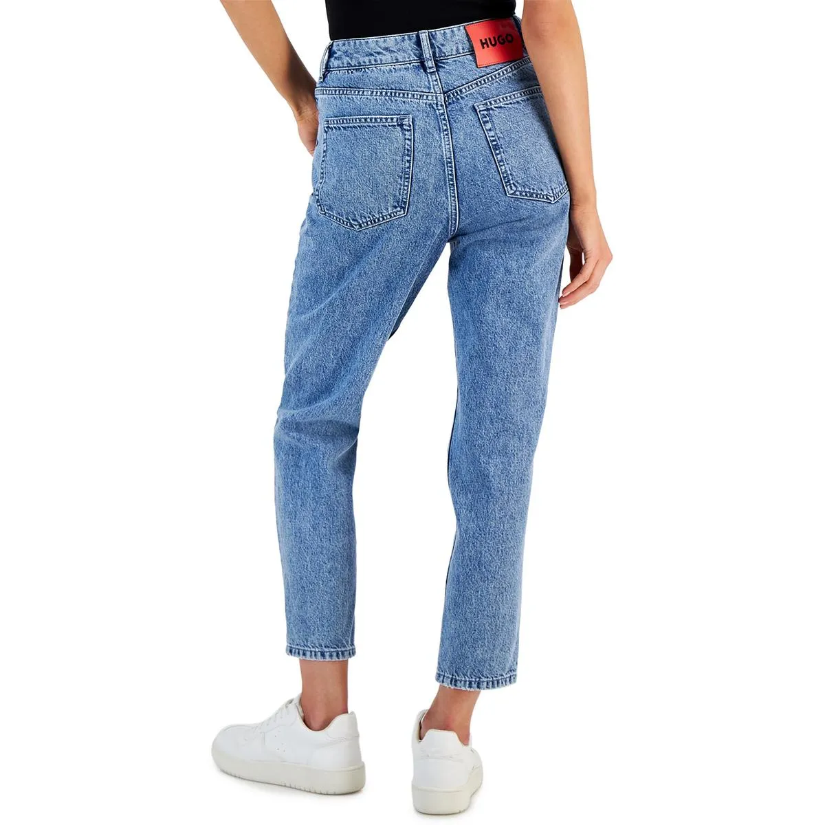 Hugo Boss Womens Distressed Denim Straight Leg Jeans
