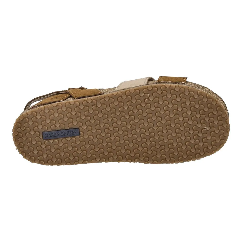 Josef Seibel Hannah 01 Ladies Castagna Brown Combi Leather Arch Support Touch Fastening Sandals