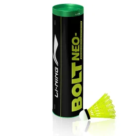 Li-Ning Bolt Neo Nylon Badminton Shuttlecocks, Yellow (6 in 1)