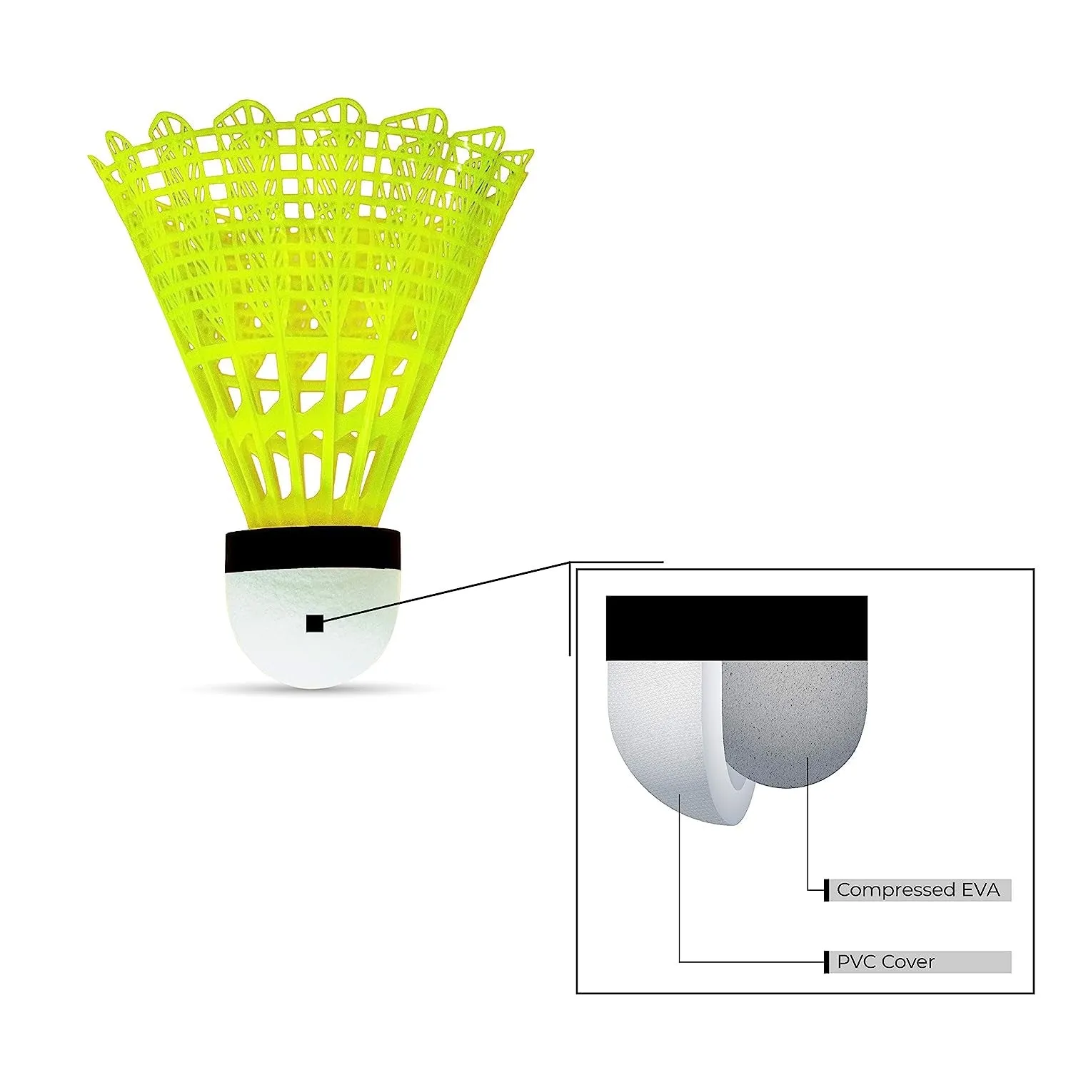 Li-Ning Bolt Neo Nylon Badminton Shuttlecocks, Yellow (6 in 1)