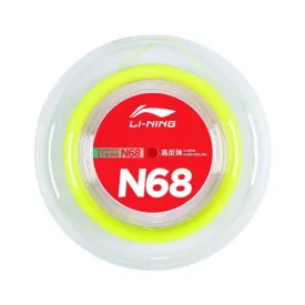 LI-NING N68 Badminton String 0.68mm (Power/Hard Feeling) 200m Reel Yellow