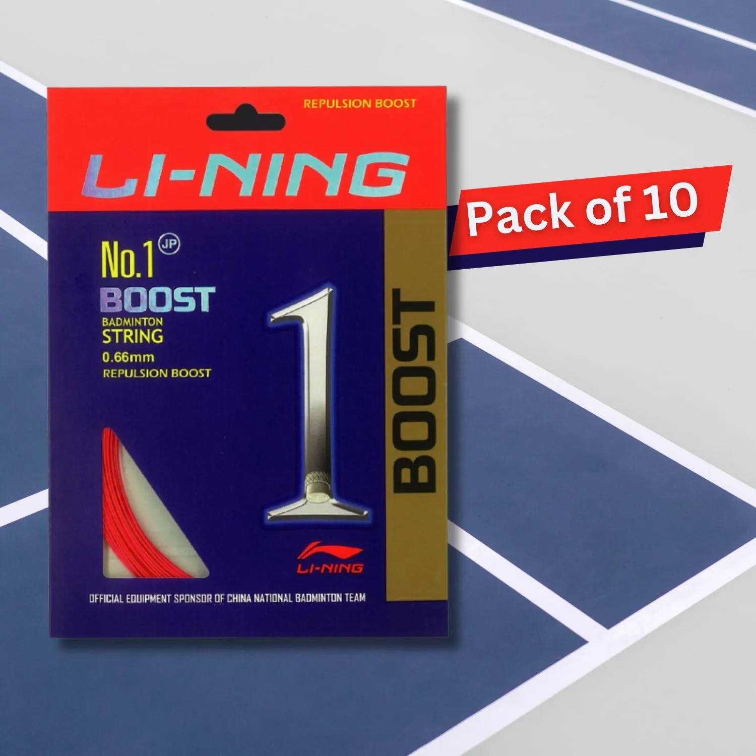 Li-Ning No. 1 Boost Badminton String - Pack of 10 Strings