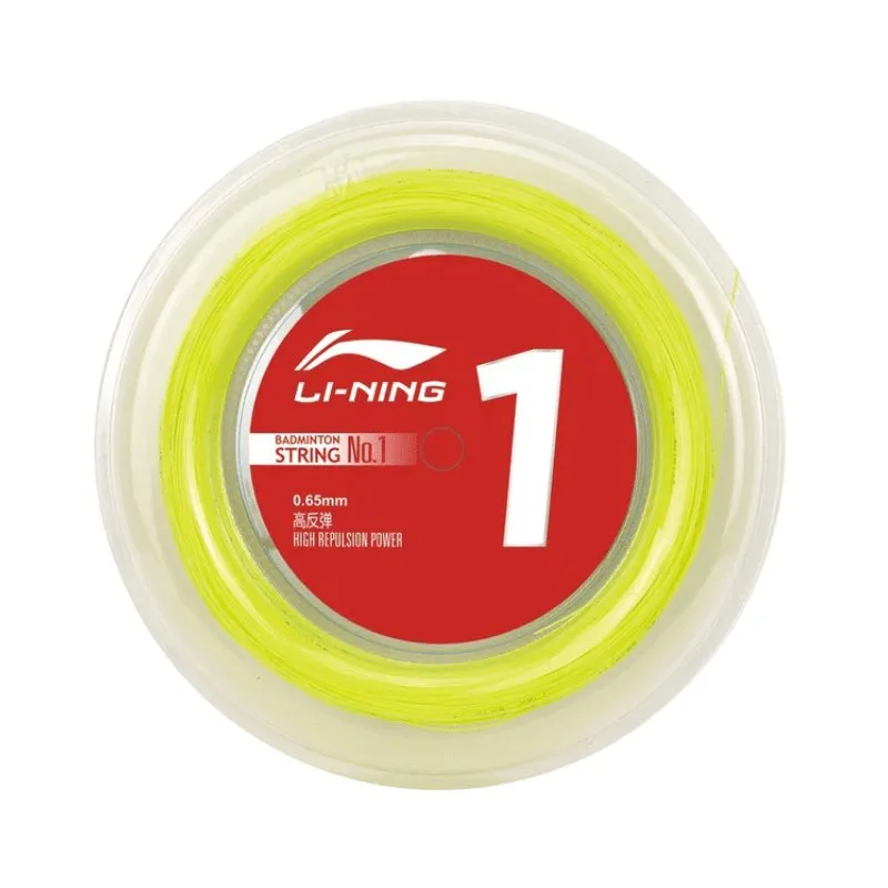 LI-NING NO.1 Badminton String 0.65mm (High Repulsion Power) 200m Reel Yellow