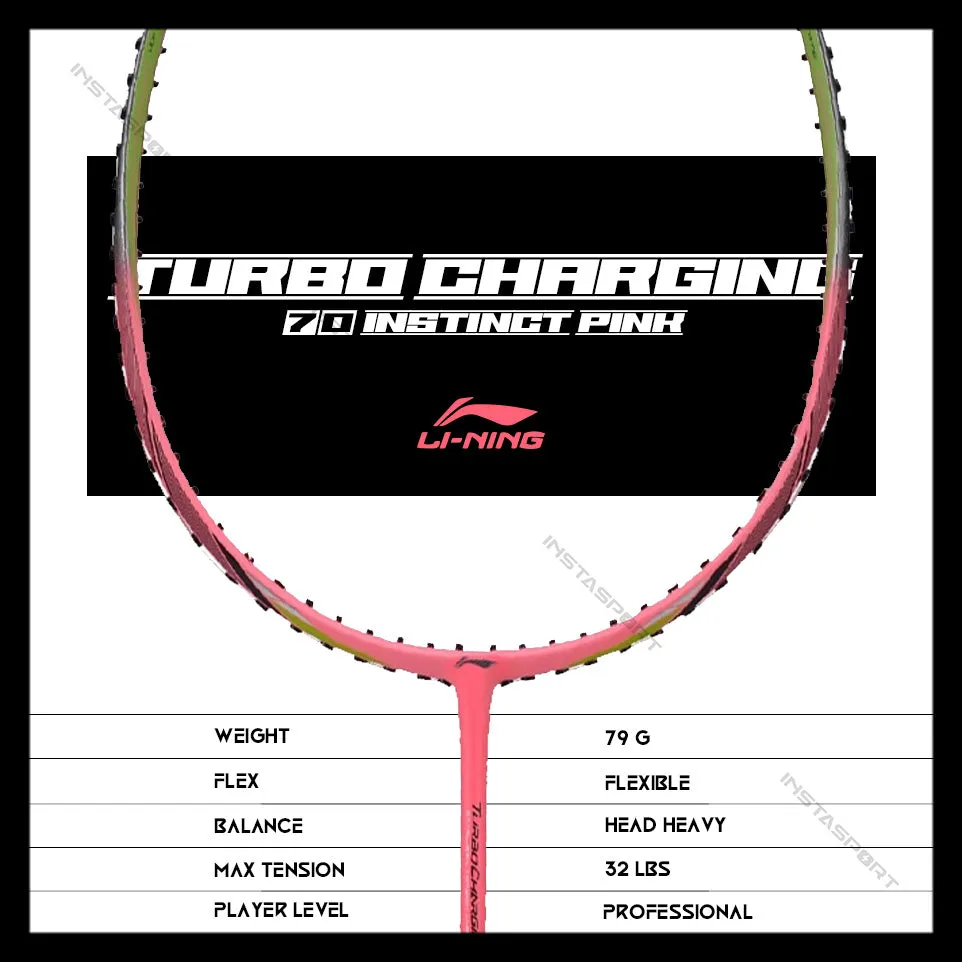 Li-Ning Turbo Charging 70 Instinct Badminton Racket (Pink)