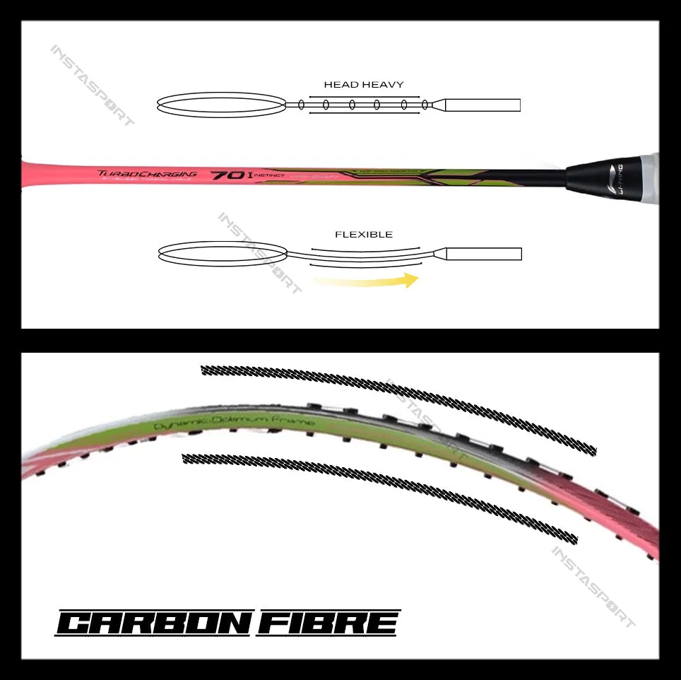 Li-Ning Turbo Charging 70 Instinct Badminton Racket (Pink)