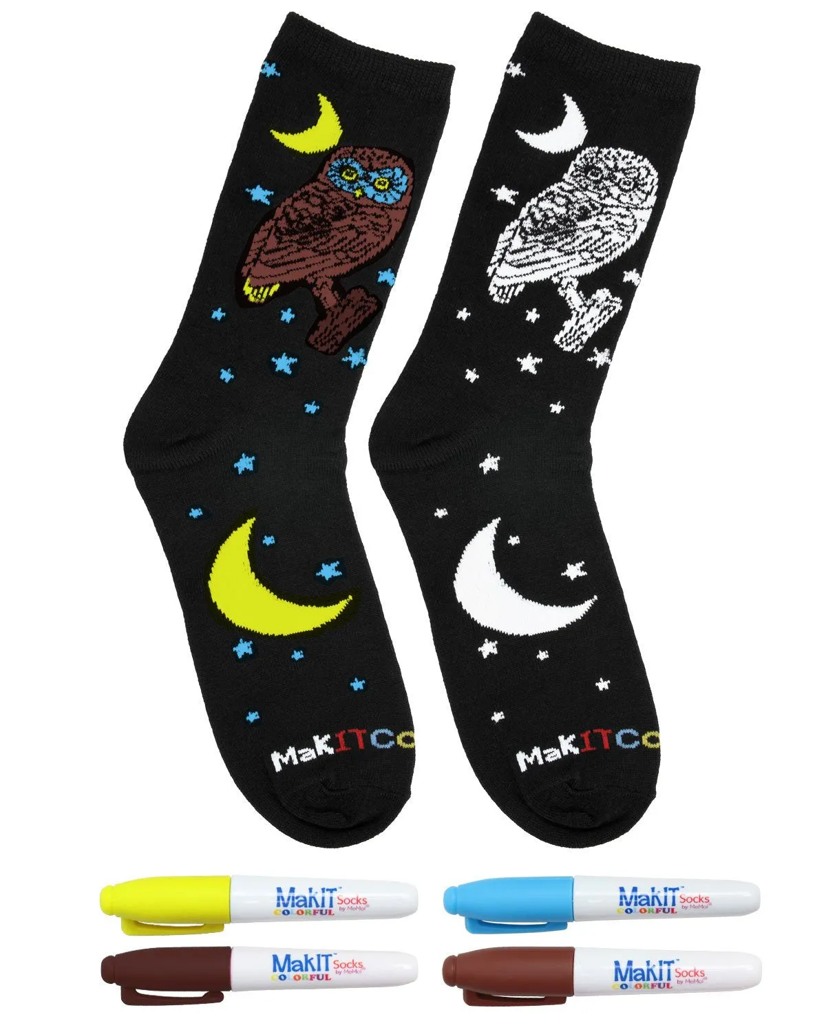 MakIT Color Your Own Floral Crew Sock Marker Kit