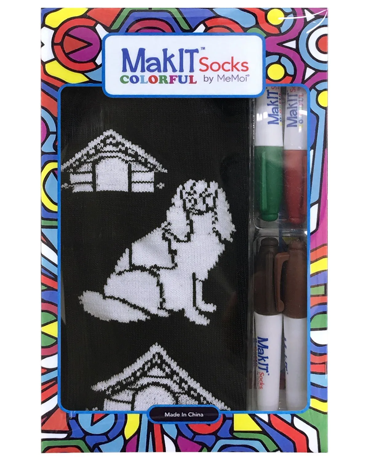 MakIT Color Your Own Floral Crew Sock Marker Kit