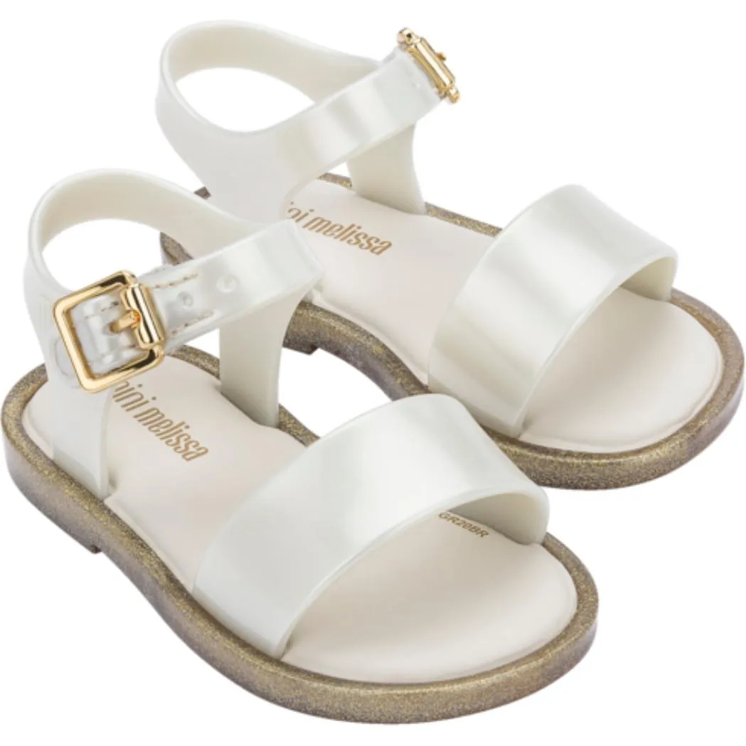 Mini Melissa Mar Sandal Iii | White/Glitter