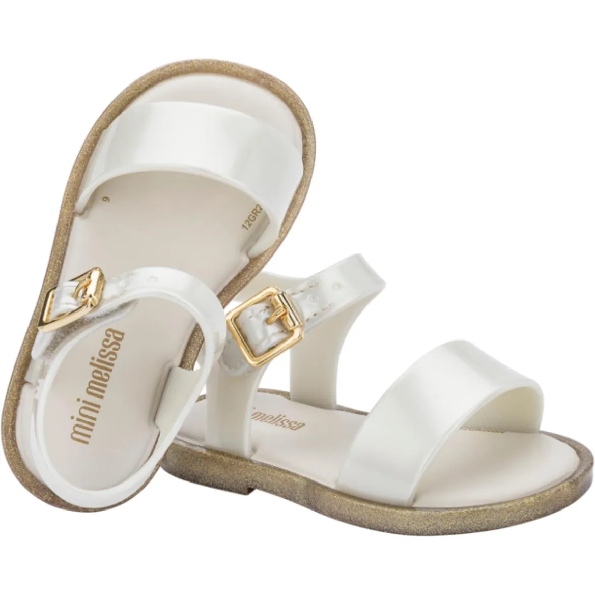 Mini Melissa Mar Sandal Iii | White/Glitter