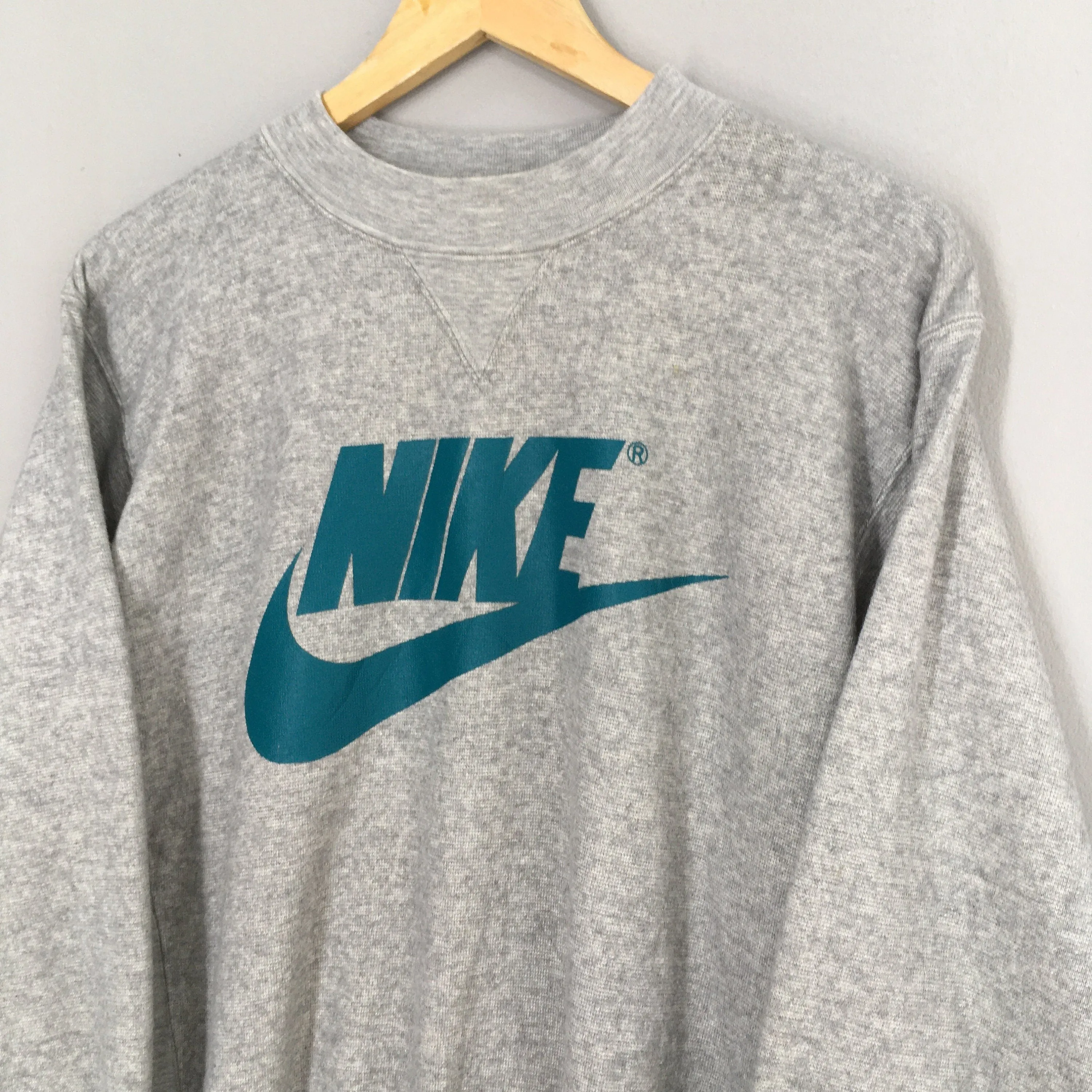 Nike Swoosh Gray Sweatshirt Large