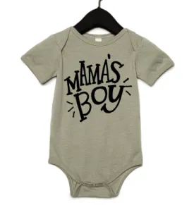 Roman & Leo - Mama's Boy Baby Onesie in Stone
