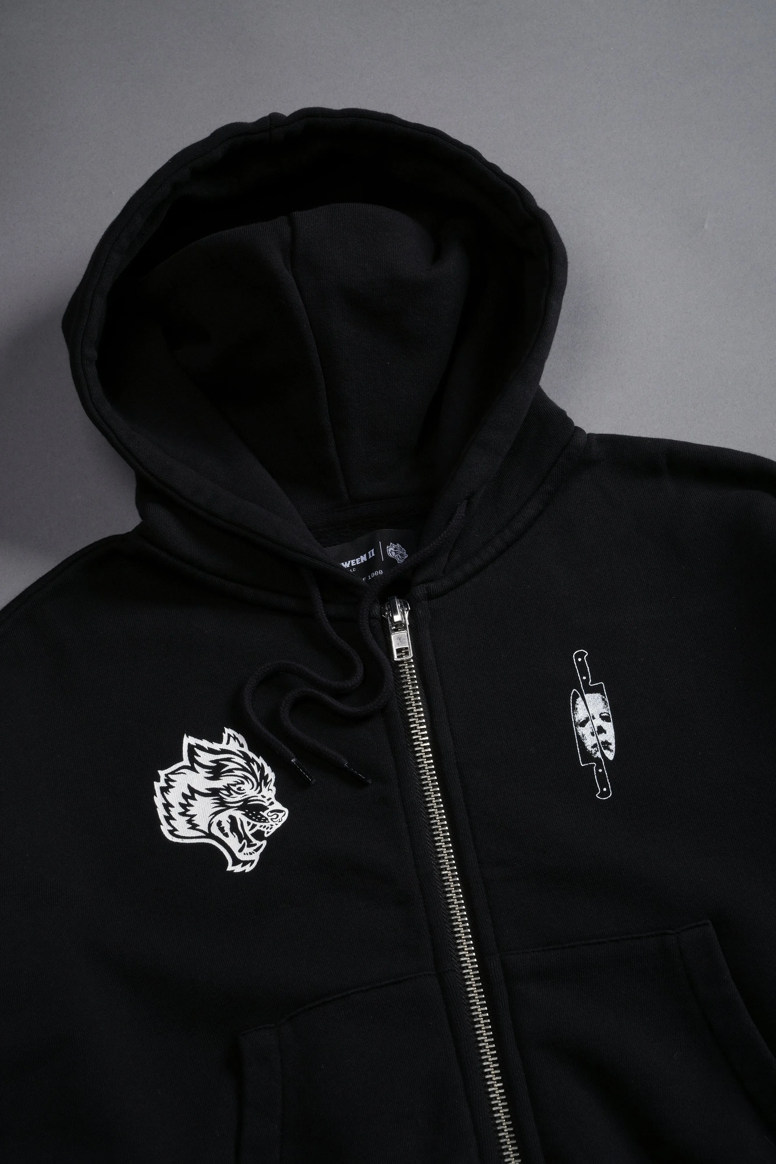 The Night "Chambers" (Cropped) Zip Hoodie in Black