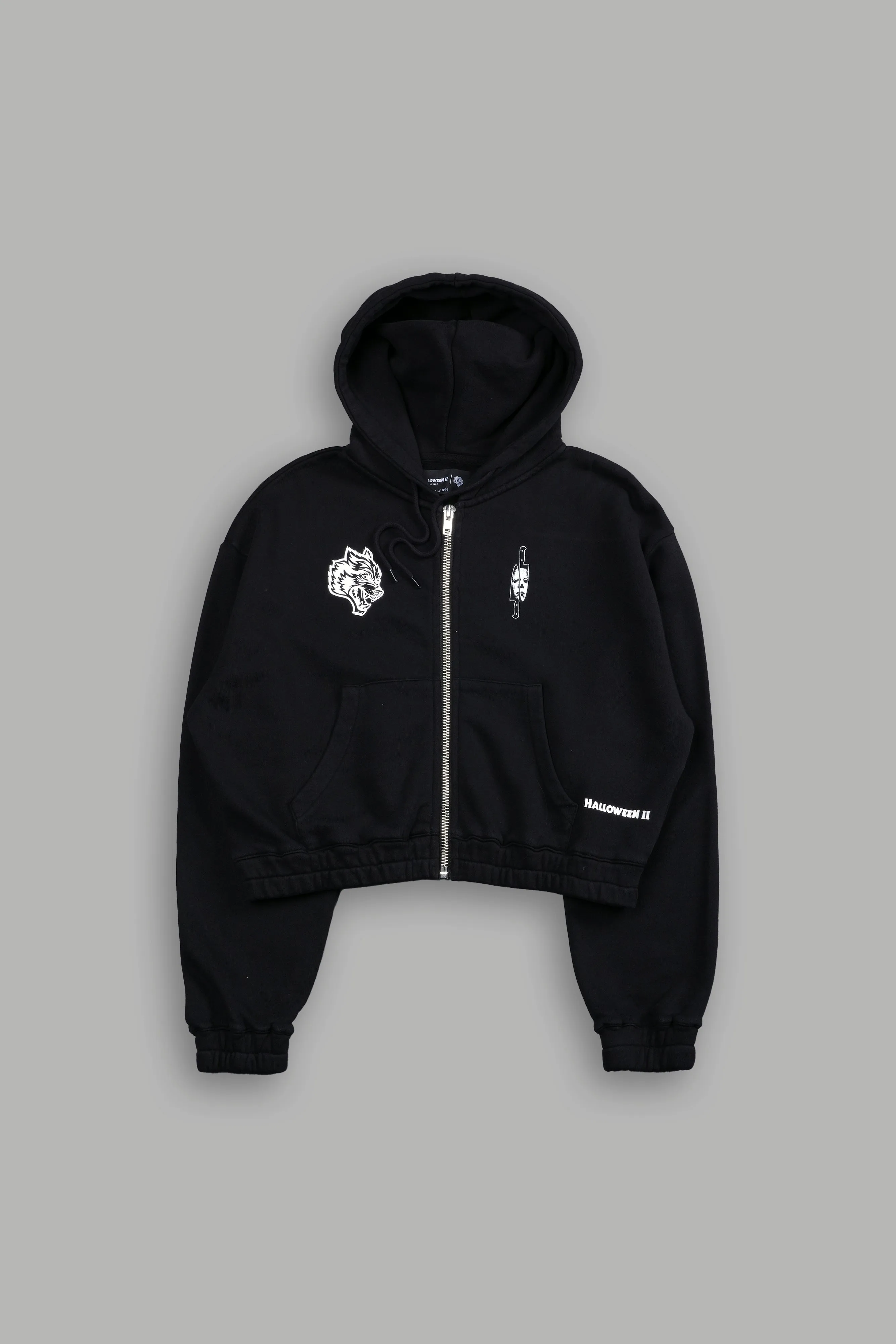 The Night "Chambers" (Cropped) Zip Hoodie in Black
