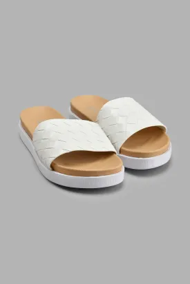White Weave Mule