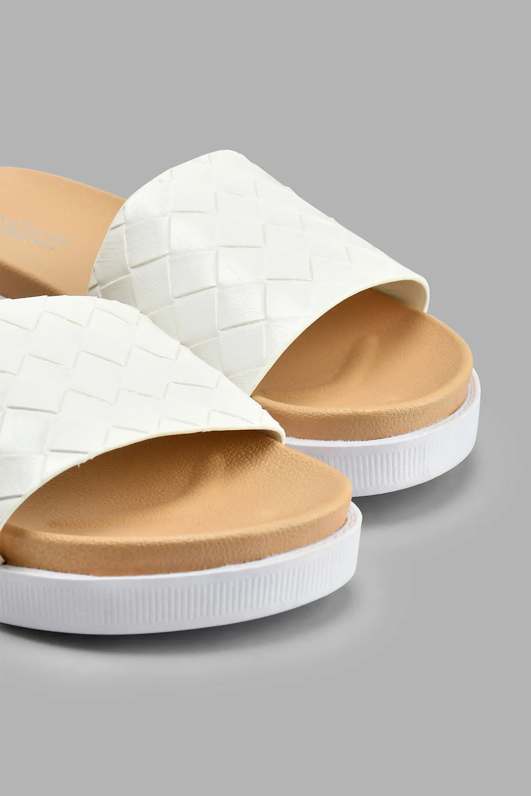 White Weave Mule