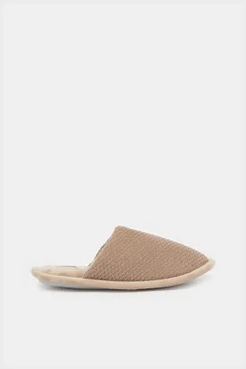 Women Taupe Closed Toe Slipper